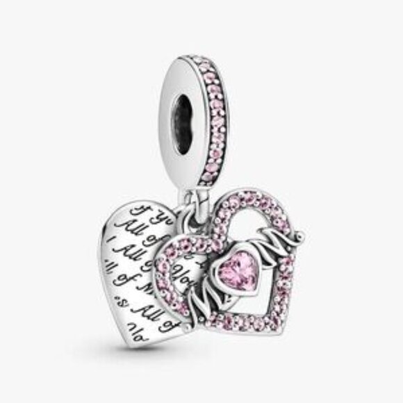 Heart Charm Bracelet with Pink Accents - Picture 2 of 5